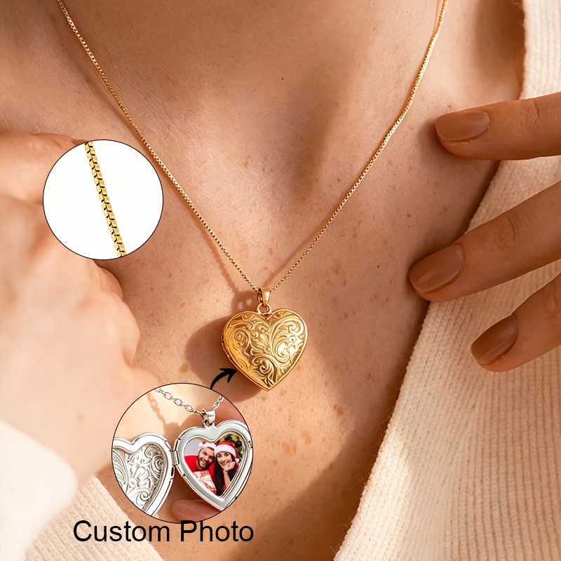 Customized Photo Heart-Shaped Necklace — Stylish Gift for Her